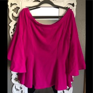 Magenta pink peplum blouse